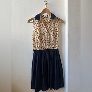 Maison Jules Cream and Navy Sleeveless Dress